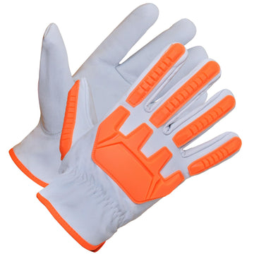 SALUS WEAR Leather Work Gloves for Men - Heavy Duty, Cut Resistant, Tactical Gloves Kevlar Reinforcement - Construction, Impact Work (Medium)