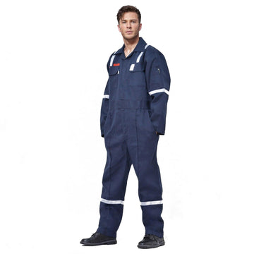 Flame Resistant FR Hi Vis Coveralls for Men NFPA 2112 Complied 7oz Overall for Men Reflective Tape Welding Coveralls 6 Pockets