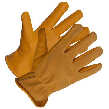 SALUS WEAR Mens Leather Work Gloves Split Cowhide Back Construction Gloves | for Winter Work, Construction, and Gardening