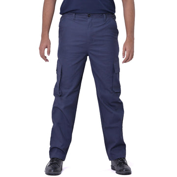 FR Pants for Men Cargo Flame Resistant Pants for Men Navy Blue Color 6 Pockets ATPV 8.7 Cal/cm² CAT 2 FR Cargo Pants (US, Waist, 42, Regular, Navy Blue)