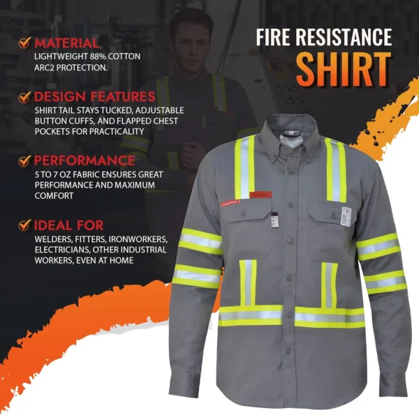 FR HiVis Shirt - Grey - Image 3